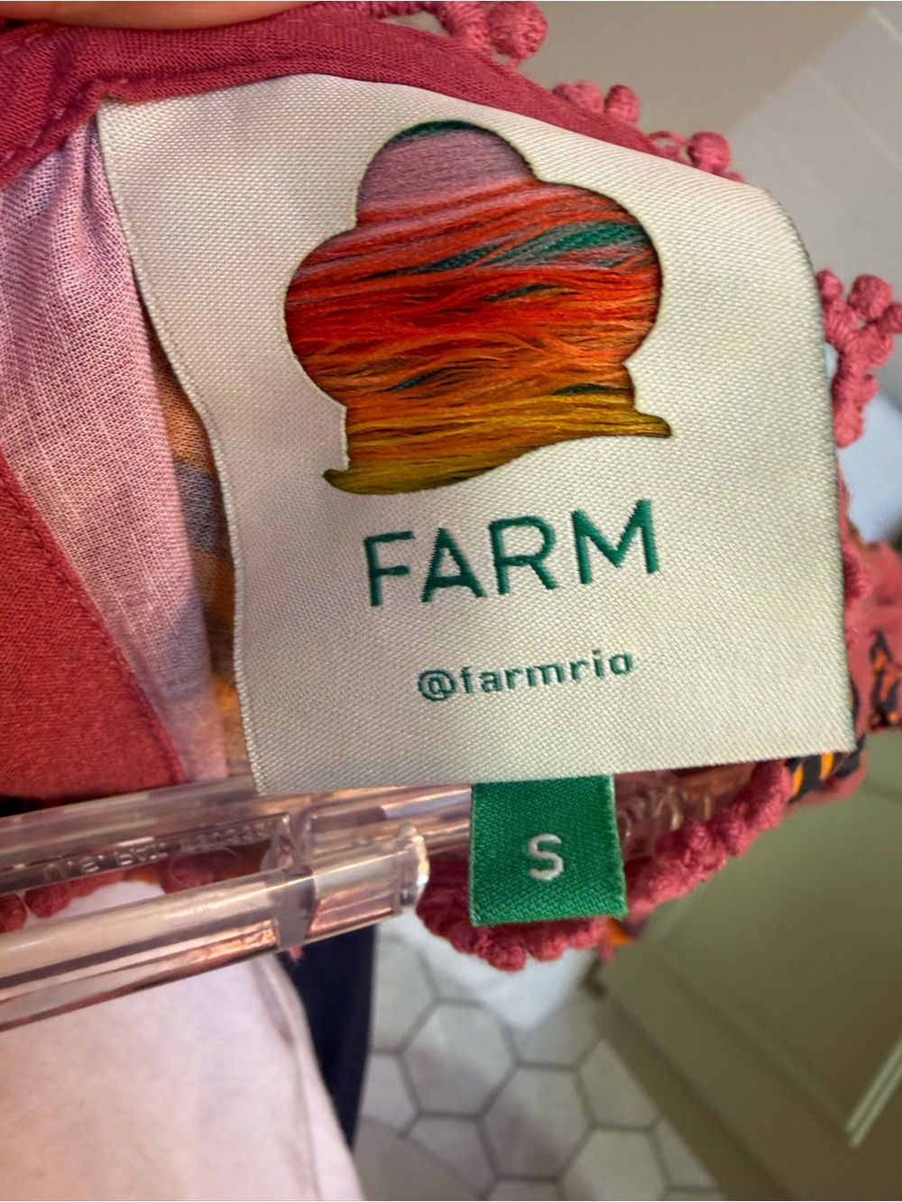 FARM Rio Rose-Pink Floral Puff-Sleeve Mini Dress - Picture 3 of 3